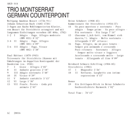 Trio Montserrat German Counterpoint