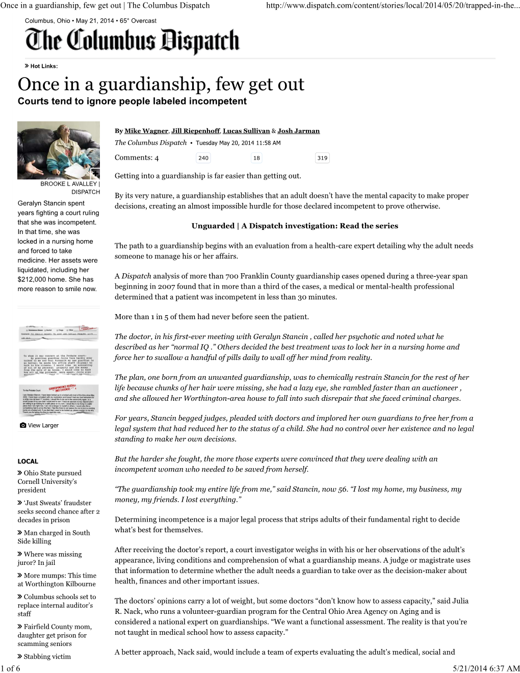 Once in a Guardianship, Few Get out | the Columbus Dispatch