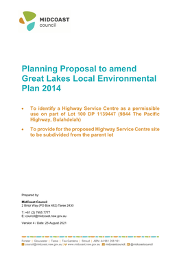 Planning Proposal to Amend Great Lakes Local Environmental Plan 2014