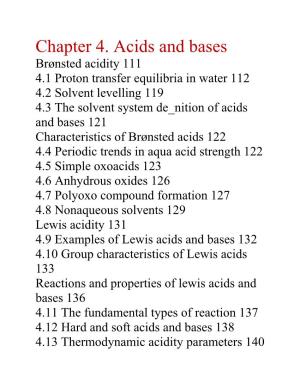 Chapter 4. Acids and Bases
