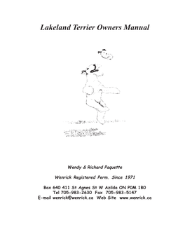 Lakeland Terrier Owners Manual