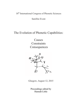 The Evolution of Phonetic Capabilities: Causes Constraints Consequences