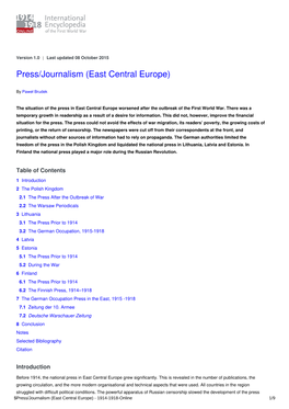 Press/Journalism (East Central Europe)