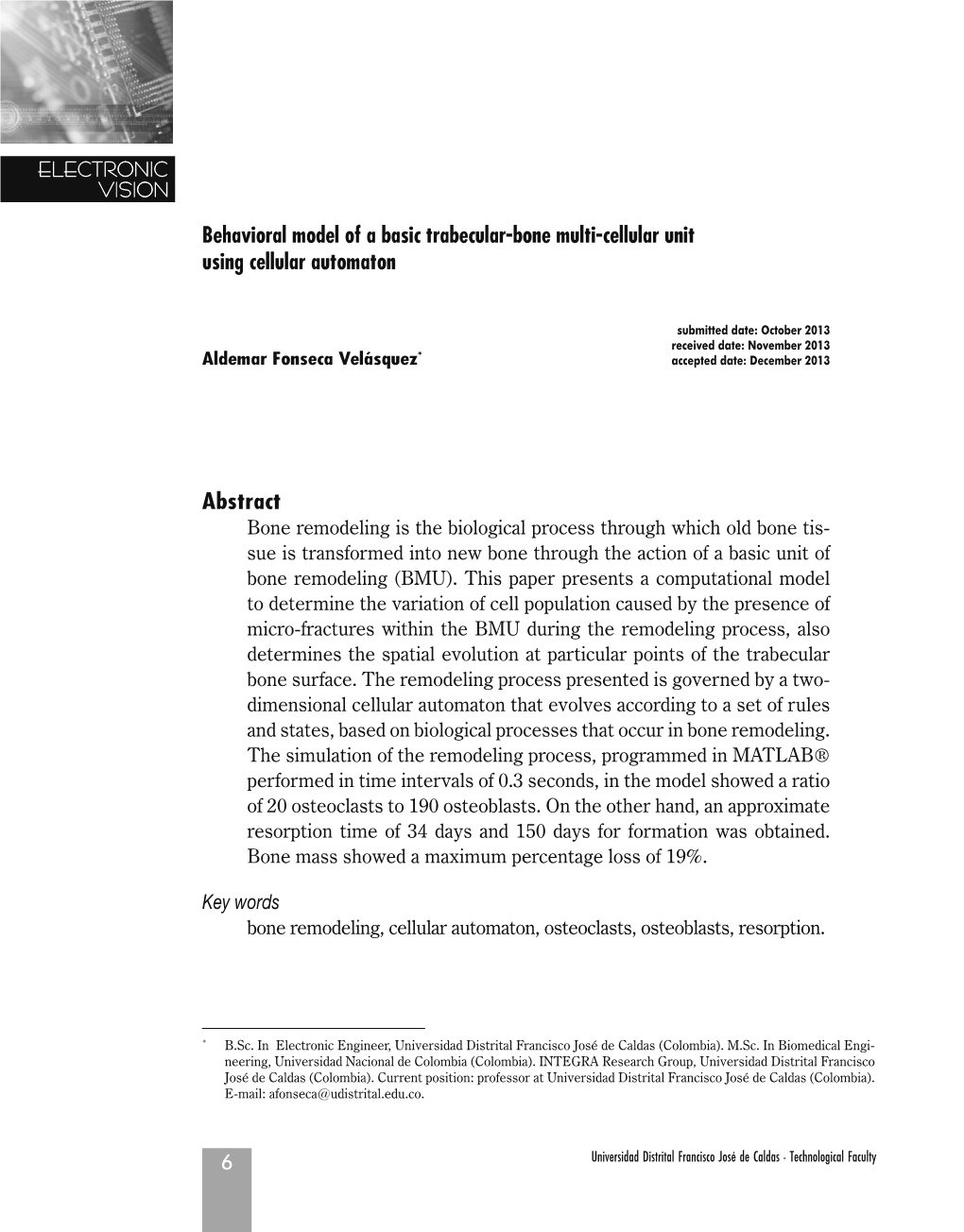 Behavioral Model of a Basic Trabecular-Bone Multi-Cellular Unit Using Cellular Automaton