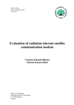 Evaluation of Radiation Tolerant Satellite Communication Modem