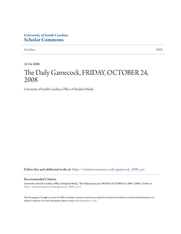 The Daily Gamecock, FRIDAY, OCTOBER 24, 2008