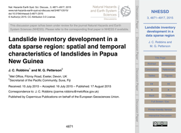 Landslide Inventory Development in a Data Sparse Region