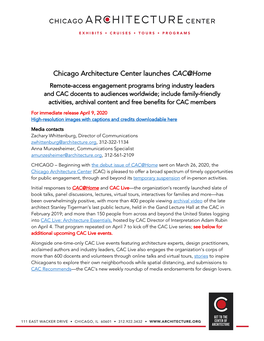 Chicago Architecture Center Launches CAC@Home