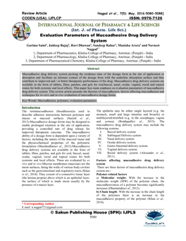 International Journal of Pharmacy & Life Sciences