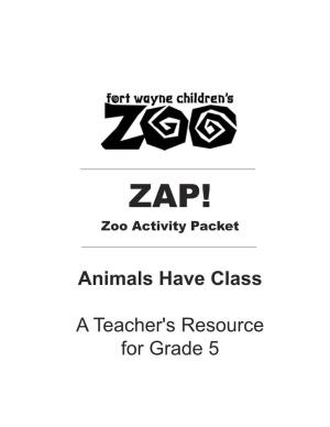 Animals Have Class a Teacher's Resource for Grade 5