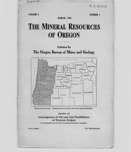 Investigation of Oil and Gas Possibilities of Western Oregon by HARRISON and EATON, Consulting Petroleum Geologists