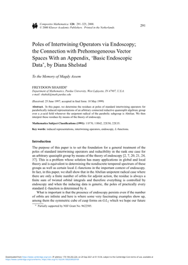 Poles of Intertwining Operators Via Endoscopy; the Connection with Prehomogeneous Vector Spaces with an Appendix, ‘Basic Endoscopic Data’, by Diana Shelstad