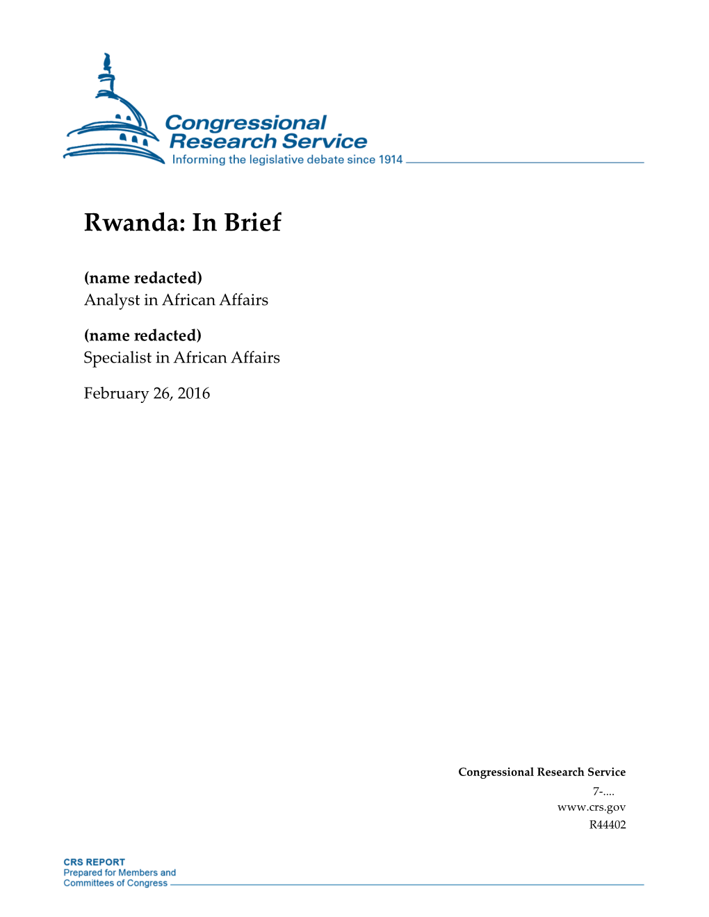 Rwanda: in Brief