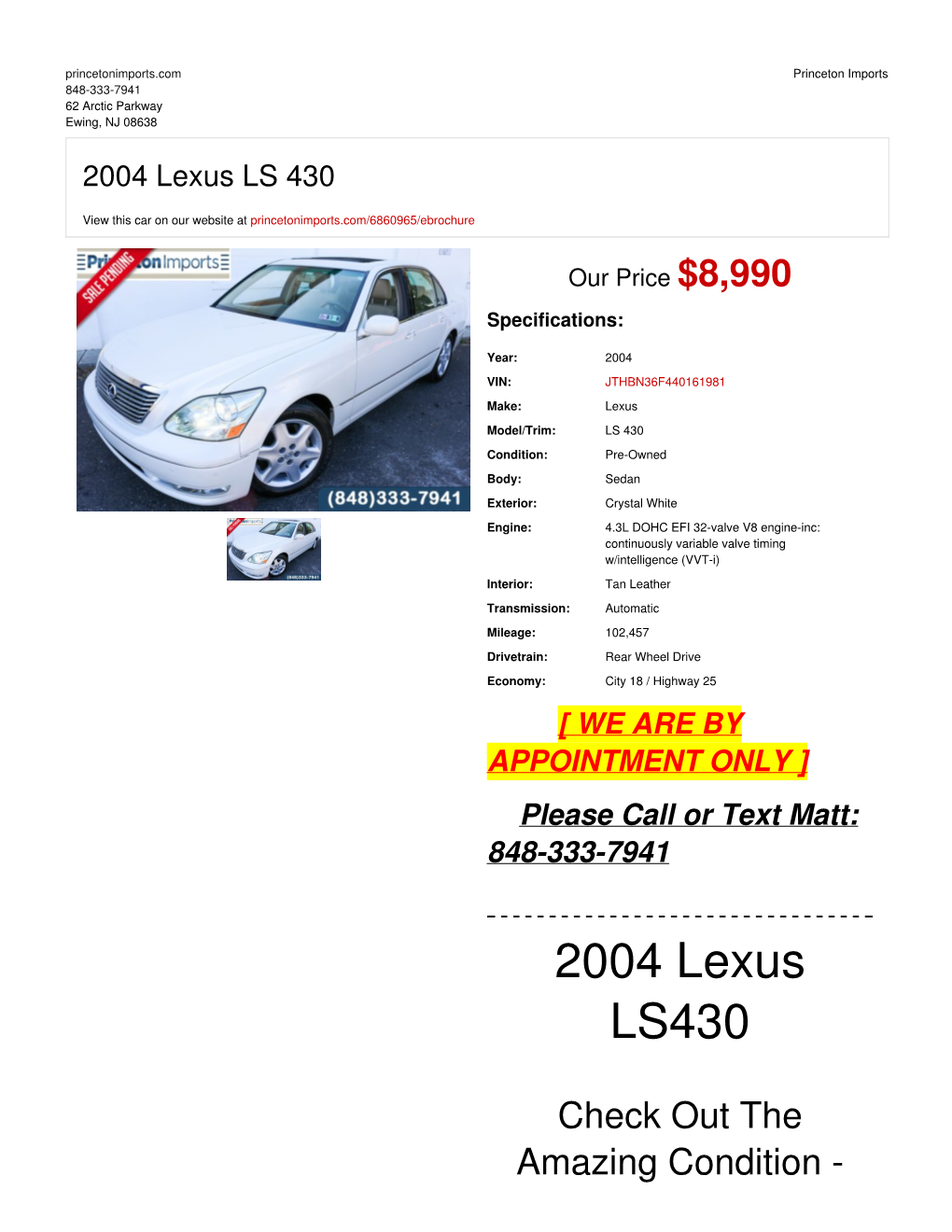 2004 Lexus LS 430