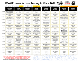 WWOZ Presents Jazz Festing in Place 2021