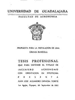Universidad De Guadalajara Tesis Profesional