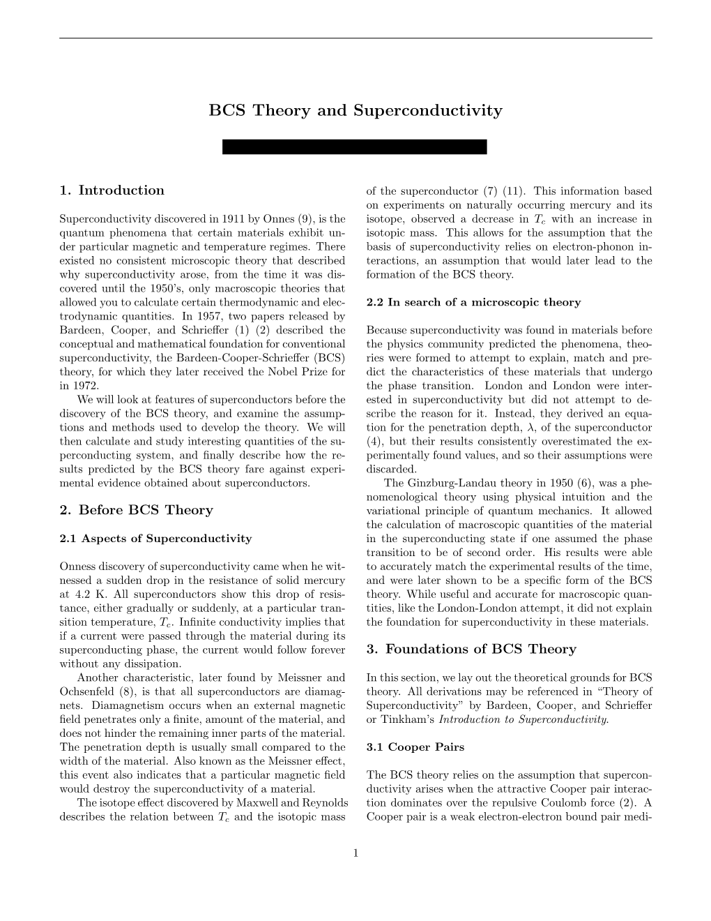 BCS Theory and Superconductivity