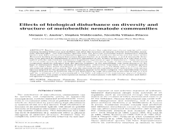 Effects of Biological Disturbance on Diversity and Structure of Meiobenthic Nematode Communities