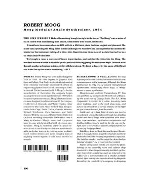 Moog Modular Audio Synthesizer : ELECTRONIC
