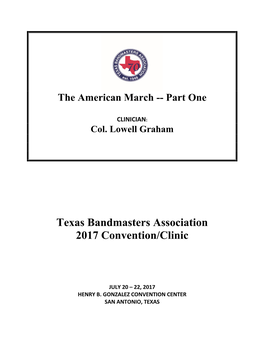 Texas Bandmasters Association 2017 Convention/Clinic