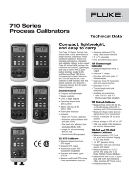 710 Series Process Calibrators Technical Data
