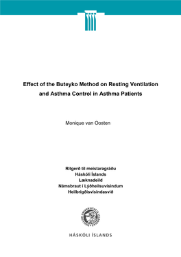Effect of the Buteyko Method on Resting Ventilation and Asthma Control in Asthma Patients