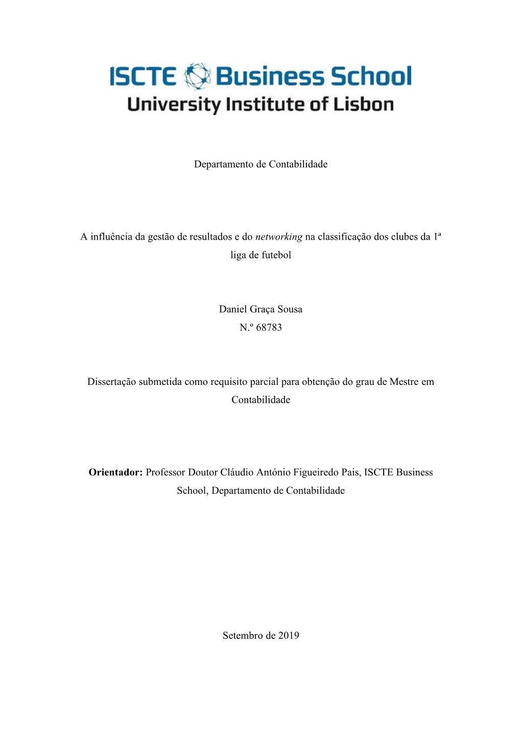 Departamento De Contabilidade a Influência Da Gestão De Resultados