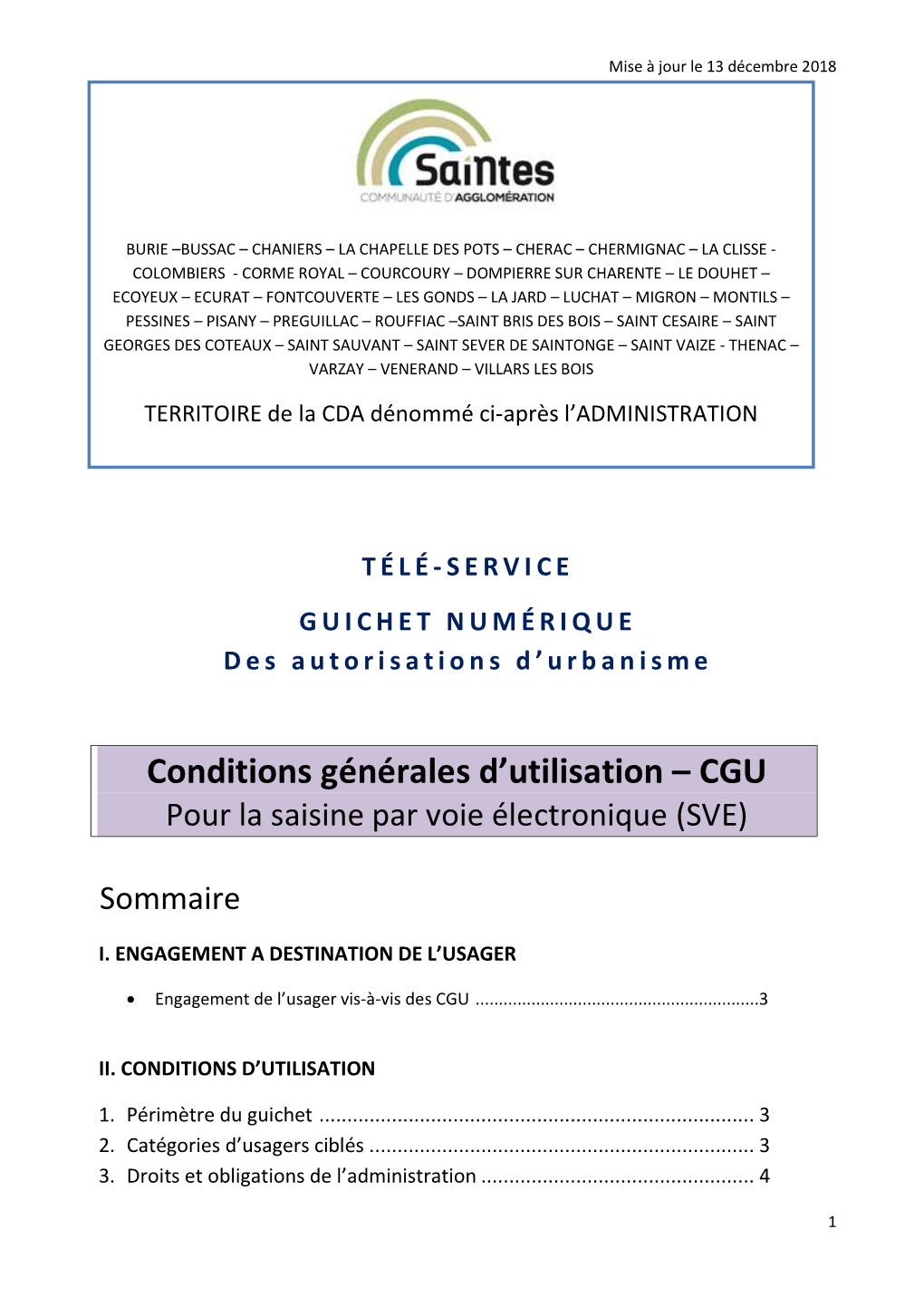 Conditions Générales D'utilisation –