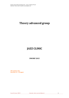 Theory Advanced Group JAZZ CLINIC