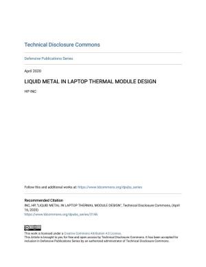Liquid Metal in Laptop Thermal Module Design