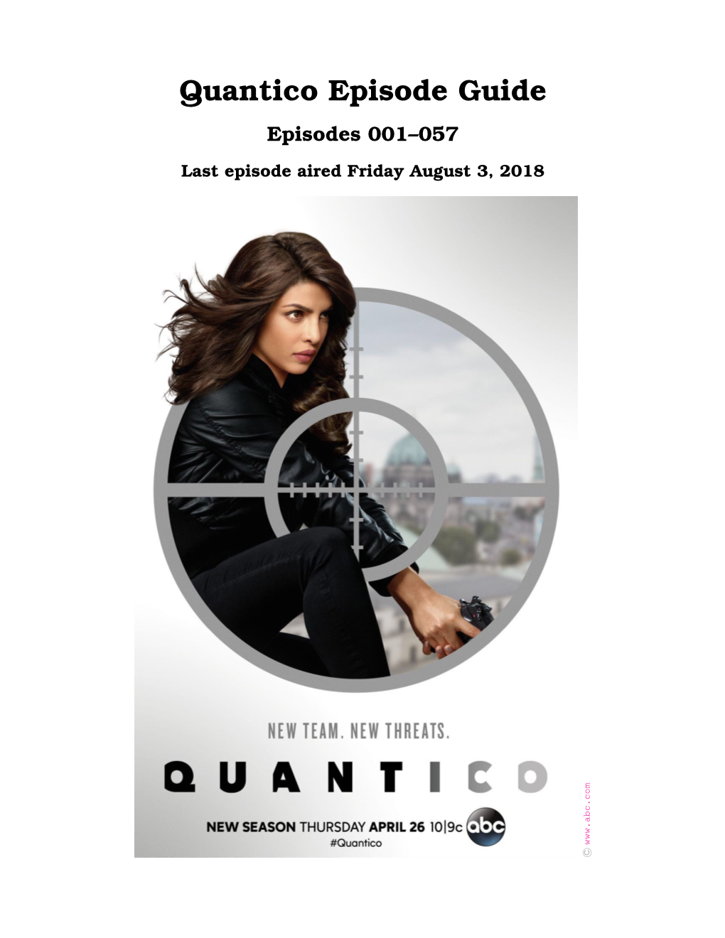 Quantico Episode Guide Episodes 001–057