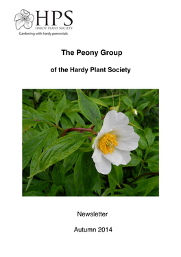 The Peony Group! ! of the Hardy Plant Society