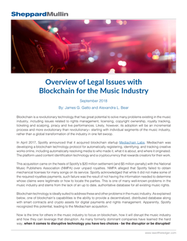 Overview of Legal Issues with Blockchain for the Music Industry