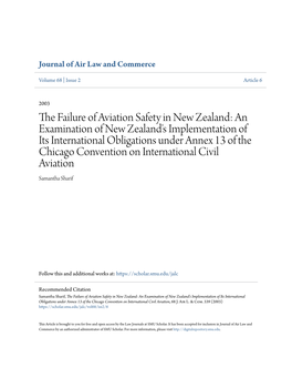 The Failure of Aviation Safety in New Zealand