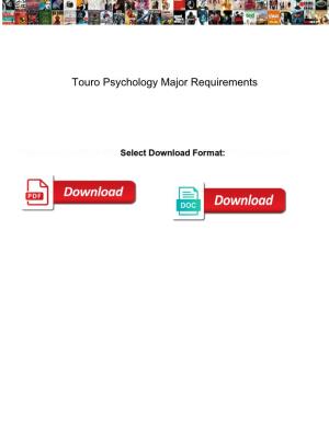 Touro Psychology Major Requirements