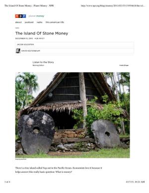 The Island of Stone Money : Planet Money : NPR