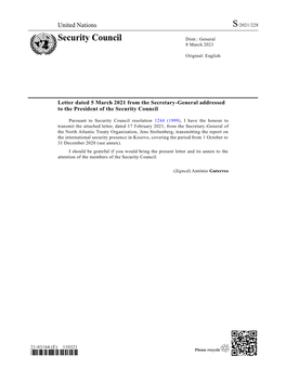 Security Council Distr.: General 8 March 2021
