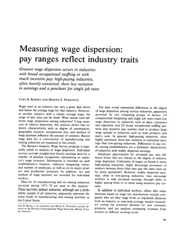 Measuring Wage Dispersion: Pay Ranges Reflect Industry Traits