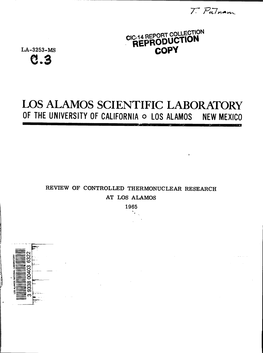 LOS ALAMOS SCIENTIFIC LABORATORY of the UNIVERSITYOF Californiao LOSALAMOS NEW MEXICO