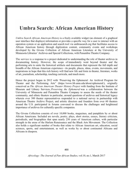 Umbra Search: African American History