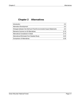 Chapter 2 Alternatives