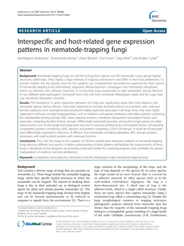 Interspecific and Host-Related Gene Expression Patterns in Nematode
