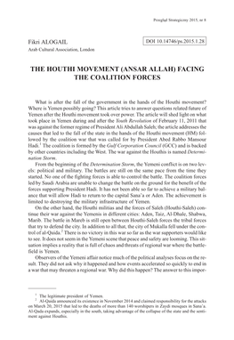 The Houthi Movement (Ansar Allah) Facing the Coalition Forces