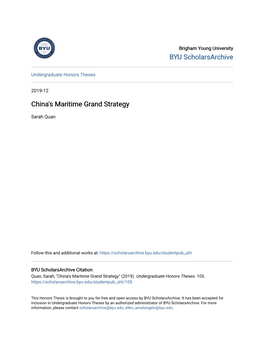 China's Maritime Grand Strategy