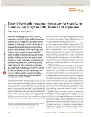 Second-Harmonic Imaging Microscopy for Visualizing Biomolecular Arrays in Cells, Tissues and Organisms