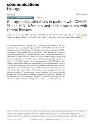 Gut Mycobiota Alterations in Patients with COVID-19 and H1N1 Infections
