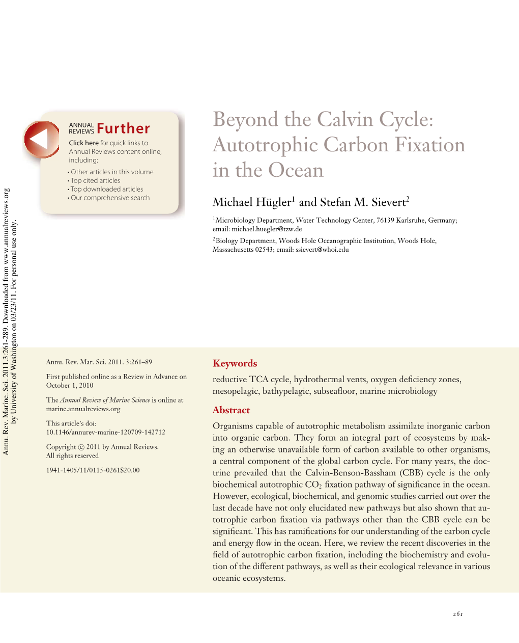 Beyond the Calvin Cycle: Autotrophic Carbon Fixation in the Ocean