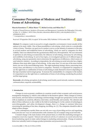Consumer Perception of Modern and Traditional Forms of Advertising