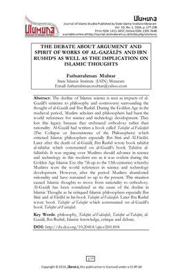 Ulumuna Journal of Islamic Studies Published by State Islamic Institute Mataram Vol