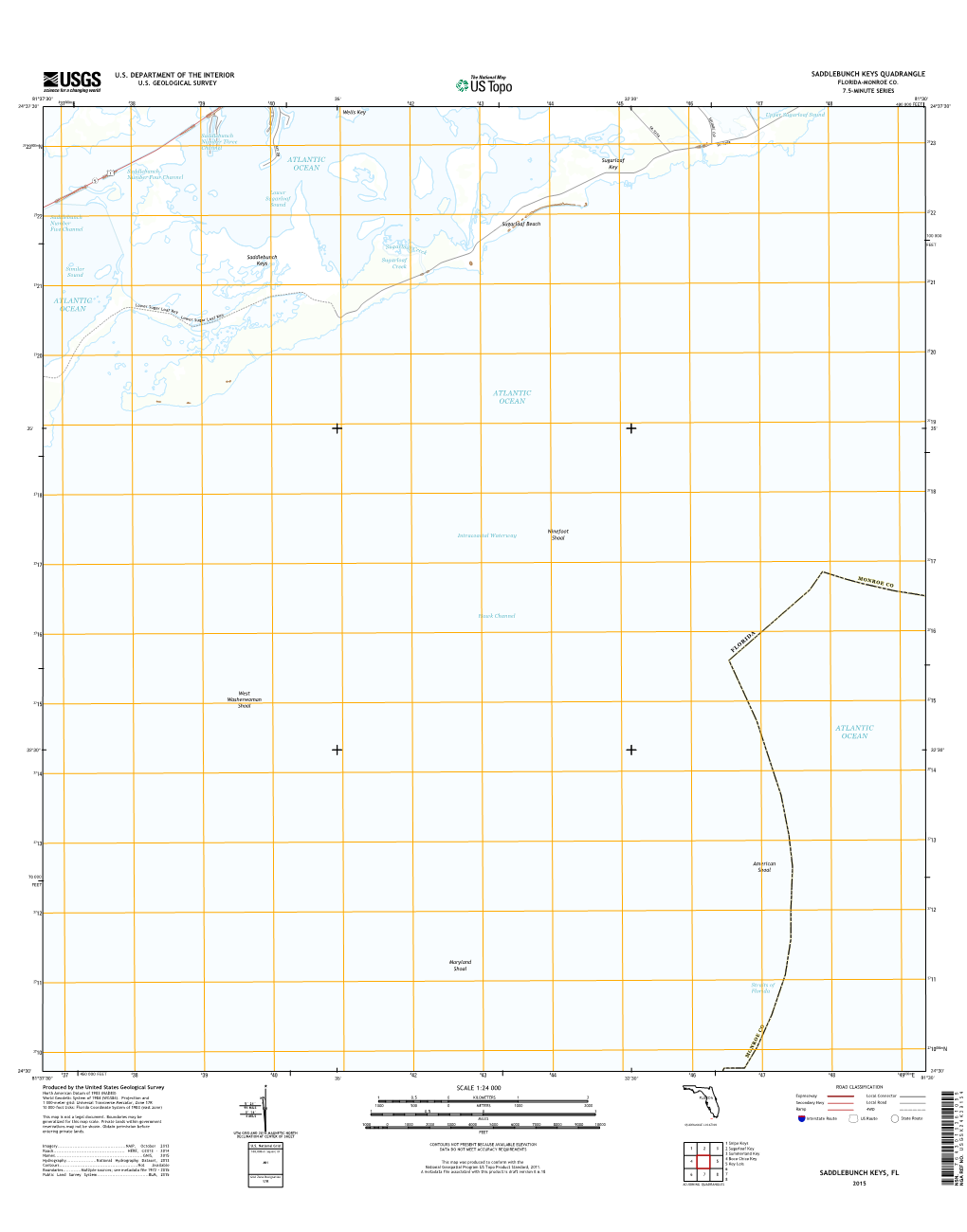 USGS 7.5-Minute Image Map for Saddlebunch Keys, Florida